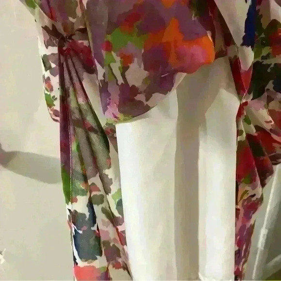 Walter Baker Pink and White Colorful Floral Maxi Halter Dress W118 Size M - Picture 8 of 8